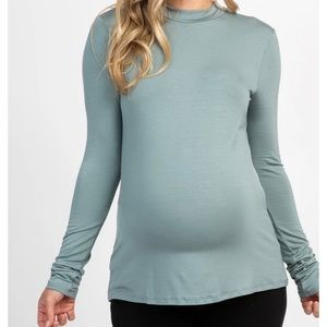 Mock neck maternity top